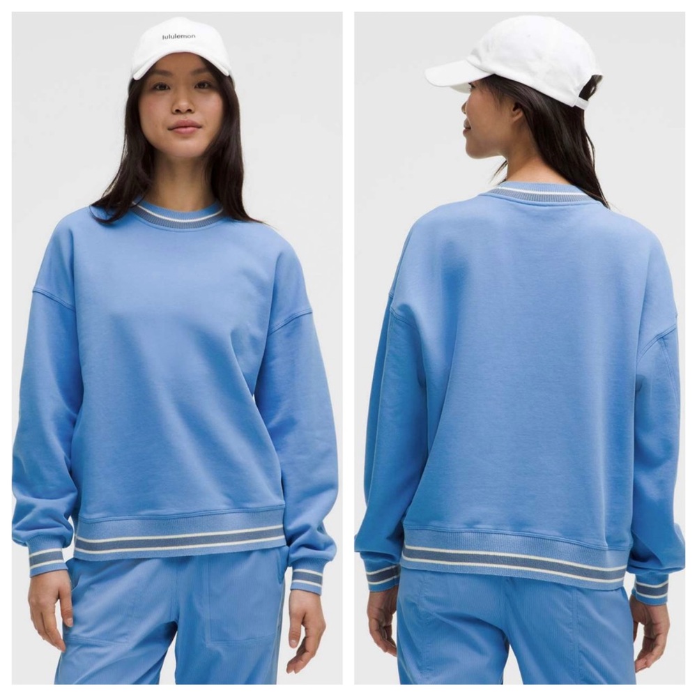 Lululemon Perfectly Oversized Ringer Crew Sweater Sweatshirt Cotton French Terry